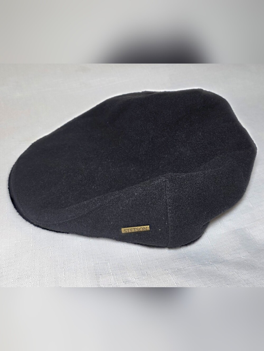 Stetson Black Wool Flat Cabbie Newsboy Men's cap hat Size XL Wool Blend New NWT